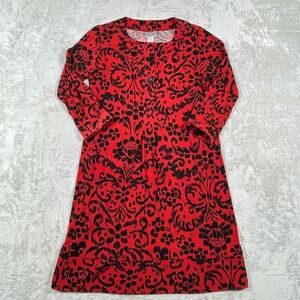 Chico's Red Black Abstract Print Long Sleeve Dress Career Casual